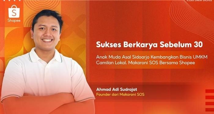 [gambar 1] sukses berkarya sebelum 30 anak muda asal sidoarjo kembangkan bisnis umkm camilan lokal, makaroni sos bersama shopee