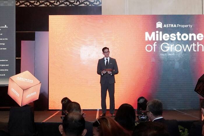 Pak Demmy Indranugroho selaku Head of Leasing Management & Corporate Communications Astra Property dalam Acara Press Conference Astra Property Milestone of Growth