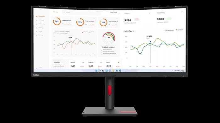 ThinkVision T34w 30 Front Highest Position