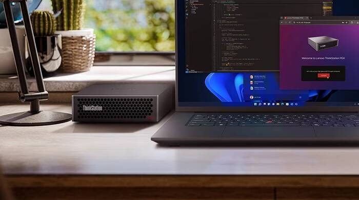 ThinkStation PGX with Laptop On Desk