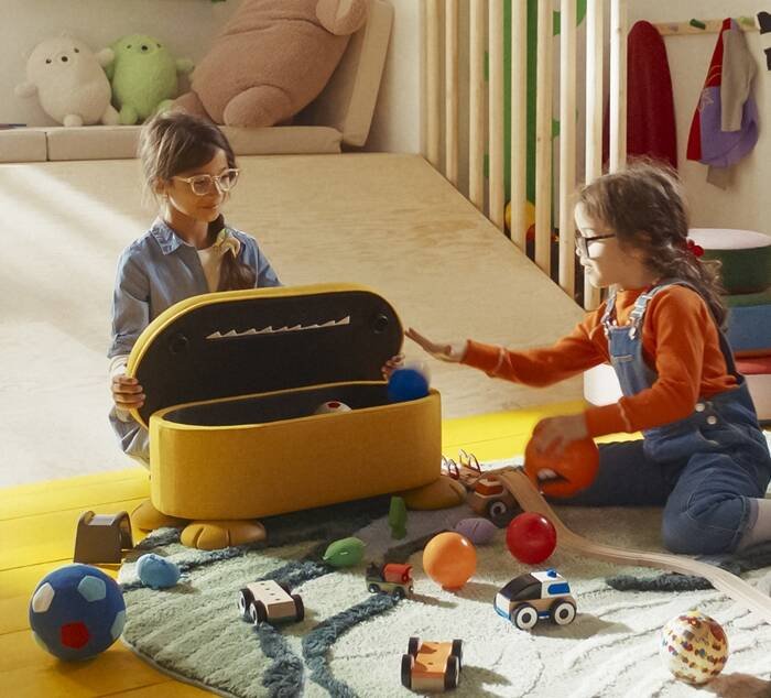 Foto GREJSIMOJS pouffe dengan penyimpanan